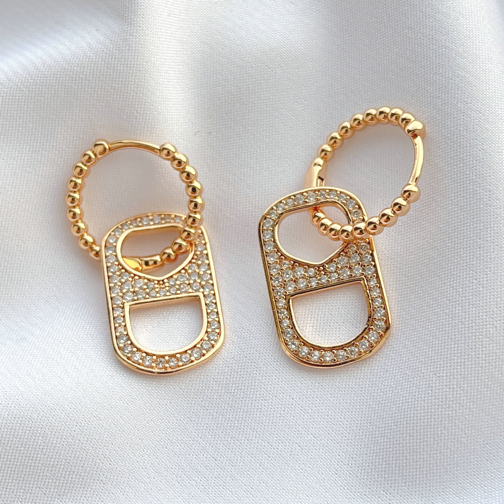 Coffe Bean Charm Earring
