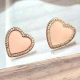 Enamel Heart Ear Stud