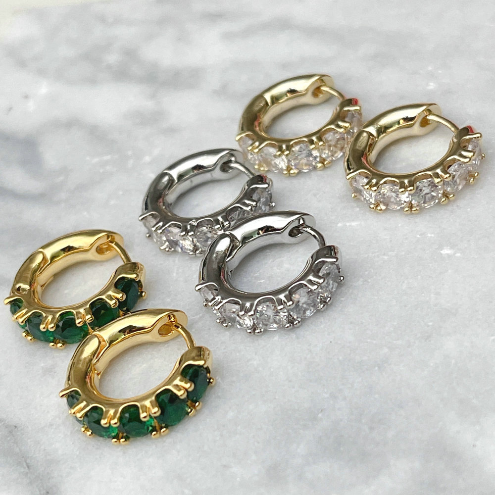 Mini Round Zircon Hoop