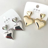 Plain Metal Heart Charm Earring