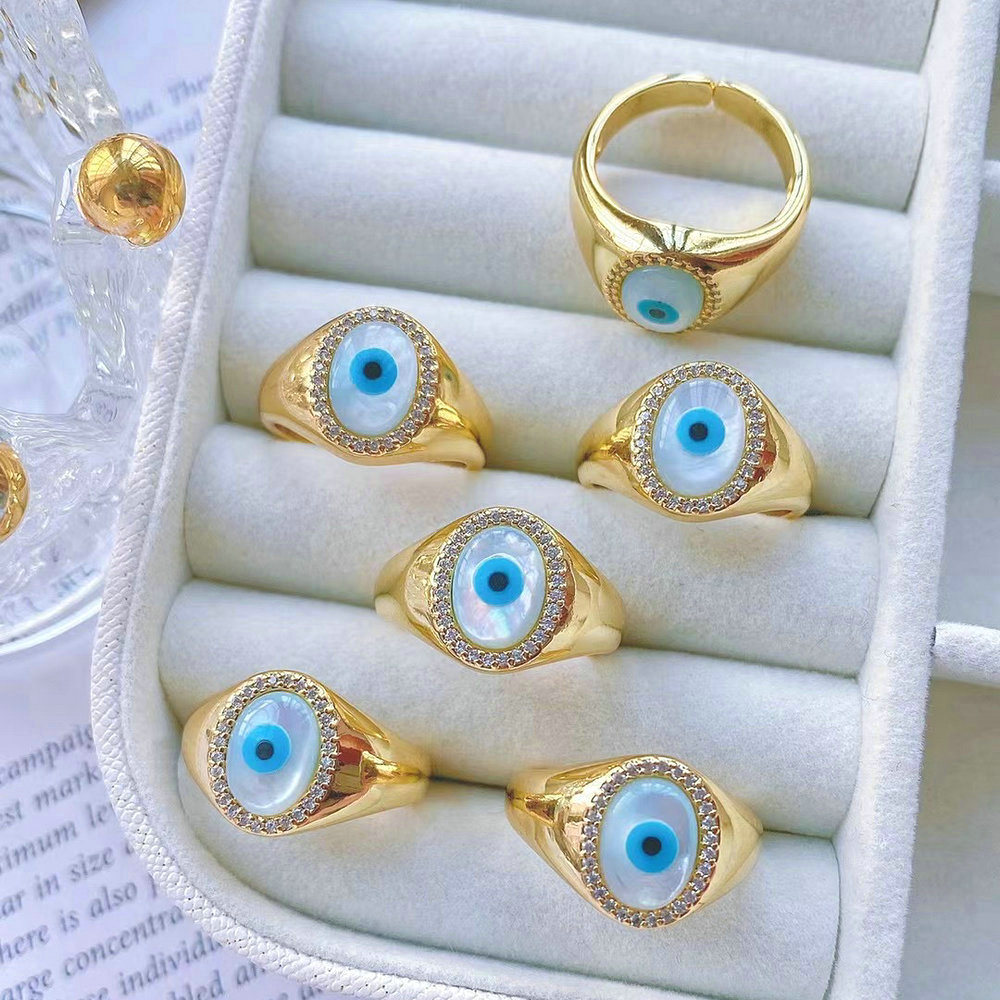Mirco Pave Adjustable Oval Mop Eye Ring