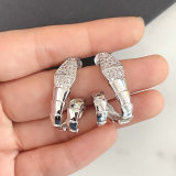 Pave S snake earring