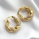 Copy Twist Zircon Earrings