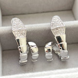 Pave S snake earring
