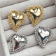 Plain heart ear stud