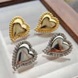 Plain heart ear stud