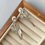 Gold beaded big hoop earring