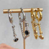Chain tassel hoop earring