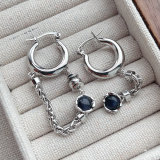 Chain tassel hoop earring