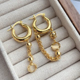 Chain tassel hoop earring