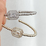 Pave ball beaded bangel