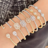 Pave ball beaded bangel