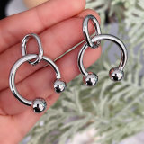 Plain metal earring