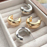 Plain Metal C-shaped Earrings