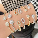 Pave round ball beaded bangel