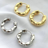Round handmade metal hoop earrring