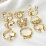 Mirco Pave Moon Adjustable Ring