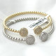 Pave round ball beaded bangel