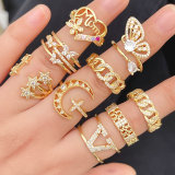 Mirco Pave Moon Adjustable Ring