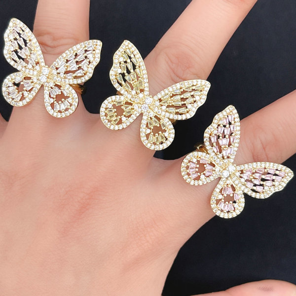Zircon Butterfly Adjustable Earring