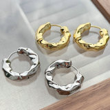 Round handmade metal hoop earrring
