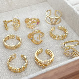 Mirco Pave Moon Adjustable Ring