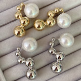 Gold ball s earring
