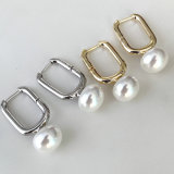 Pearl U shape  hoop earring