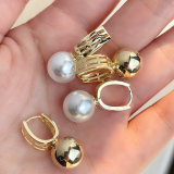Pearl U shape  hoop earring