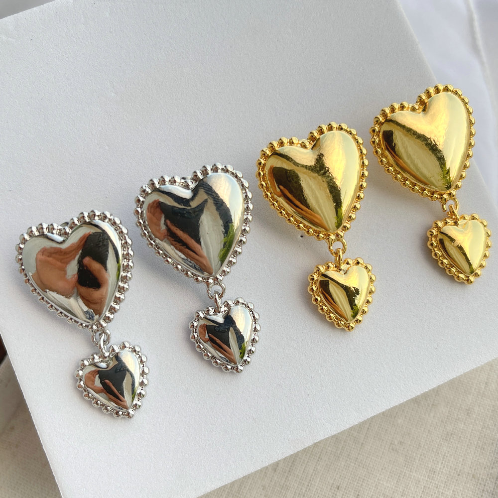 Long heart earring