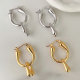 Metal U charm hoop earring