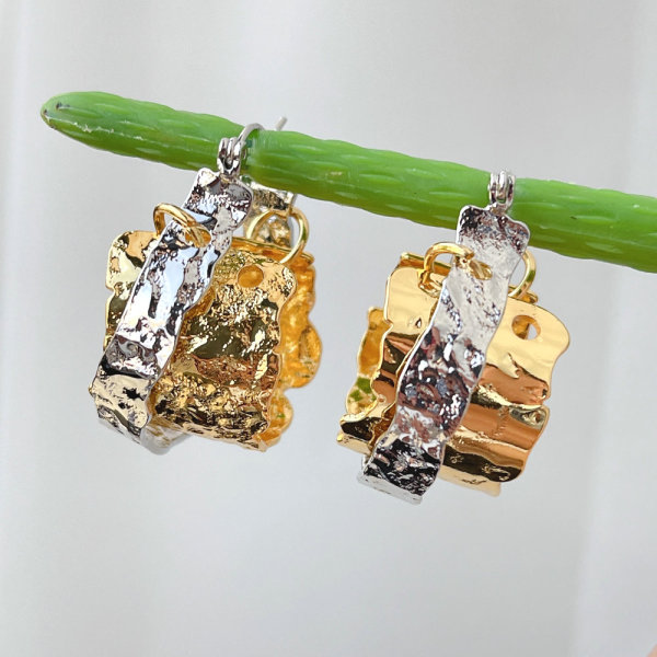 Silver & Gold Hoop Earring