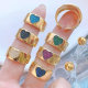Colorful heart width adjustabel ring