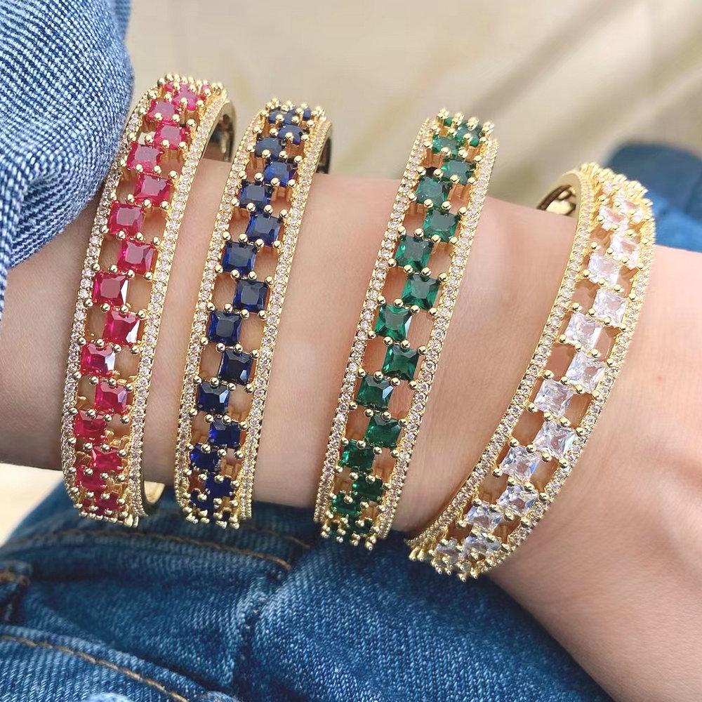 Square zircon bangle