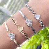 Stainless with heart charm
