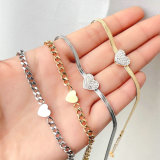 Stainless with heart charm