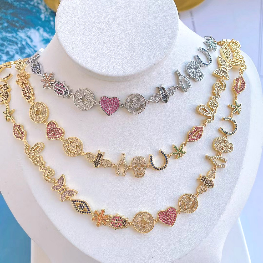 Connector charms necklace