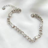 Zircon charm stainless bracelet