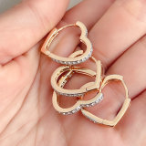 Heart shape gold and silver mix hoop earring