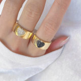 Colorful heart width adjustabel ring