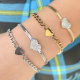Stainless with heart charm