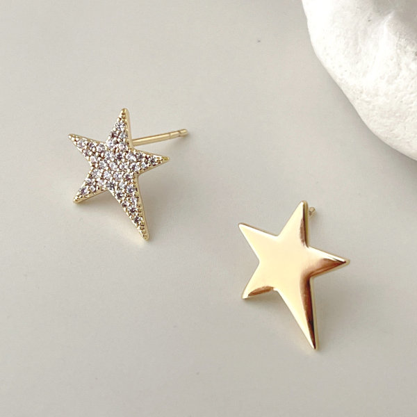 Pave Star Earring Stud