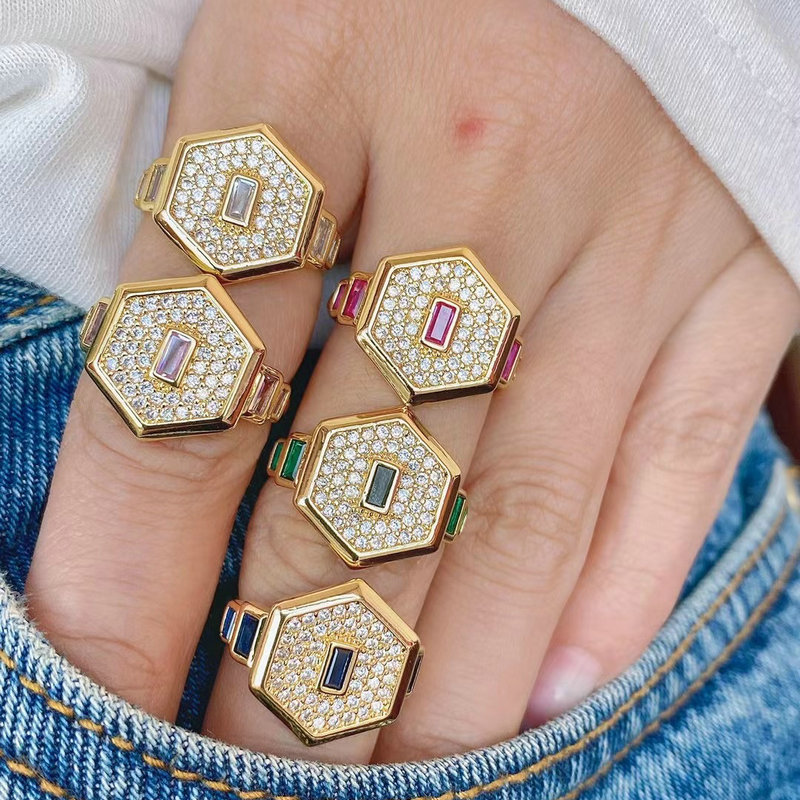 Hexagonal zircon adjustable ring