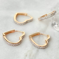 Heart shape gold and silver mix hoop earring