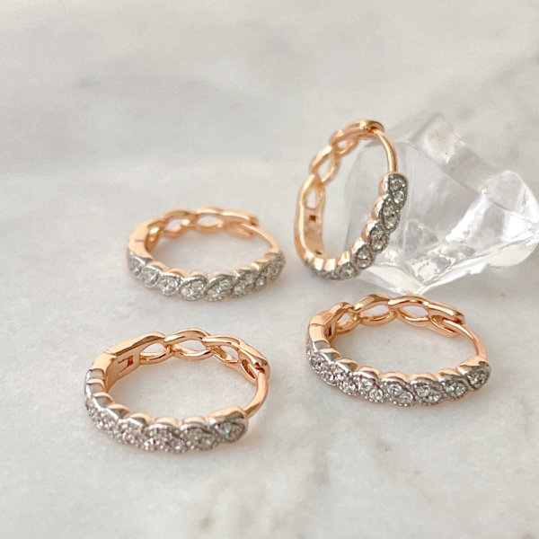 16mm Silver and gold color mix hoop earring