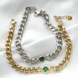 Round zircon chain stainless bracelet