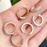 17mm Silver and gold color mix hoop earring