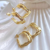 Gold U hoop metal earring
