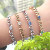 Zircon charm stainless bracelet