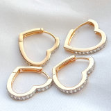 Heart shape gold and silver mix hoop earring